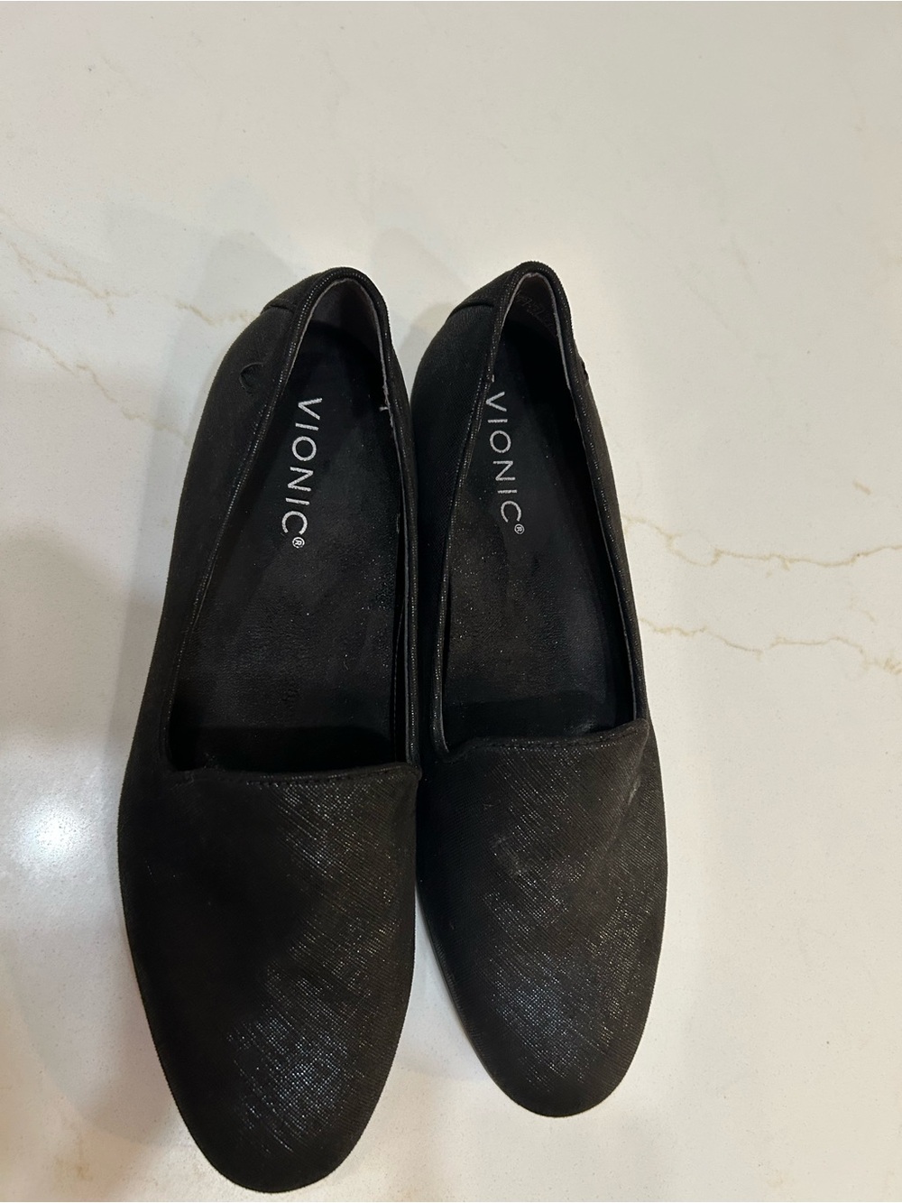 Vionic Black Sparkle Slip-On Flats - Picture 3 of 7